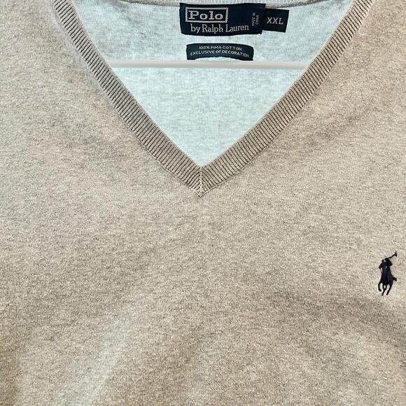 Polo Ralph Lauren Pima cotton Thin Knit Sweater Vest V Neck Gray Mens Sz 2XL XXL - Picture 5 of 5